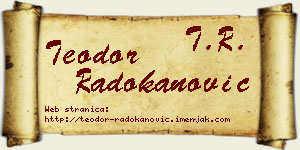 Teodor Radokanović vizit kartica
